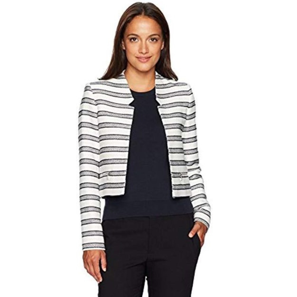 NWT Calvin Klein navy and white striped blazer, 8